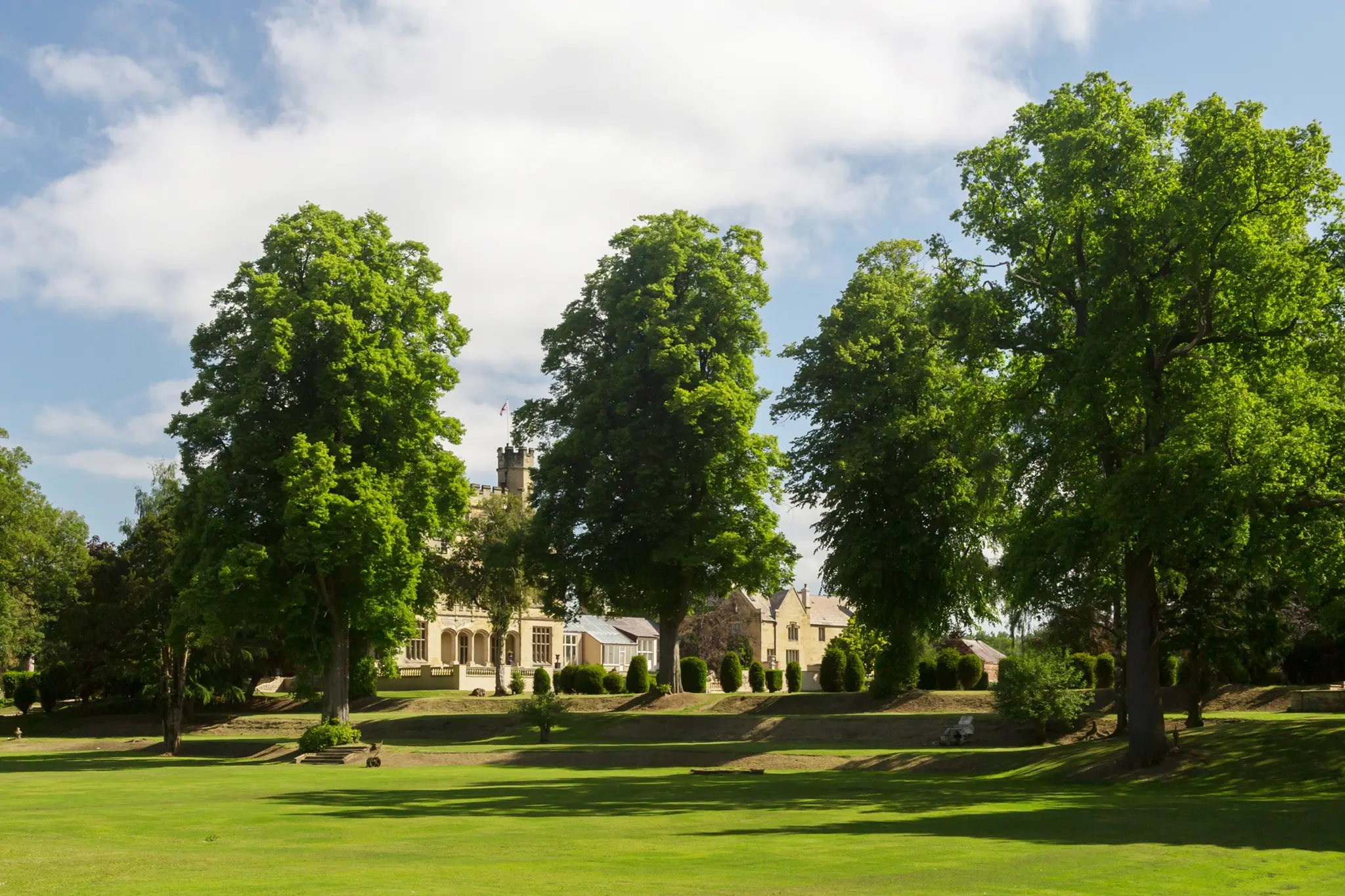 Mature trees and lawns at Moreby Hall